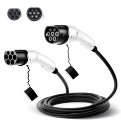 Type 2 to Type 2 EV charging cable with dual charging connectors
