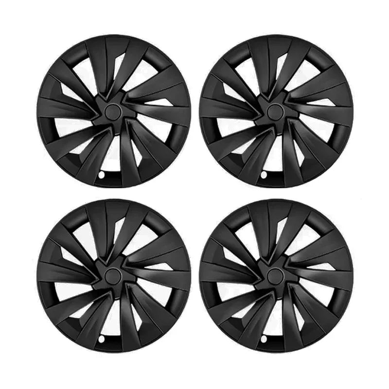 Complete set of 19-inch Matt Black Bladed wheel covers for Model Y 2025–2026