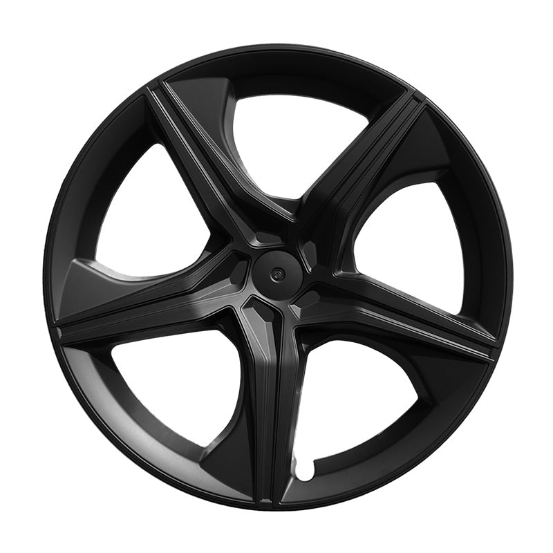 Single 19-inch Starfish Style wheel cover with a black centre cap for Model Y