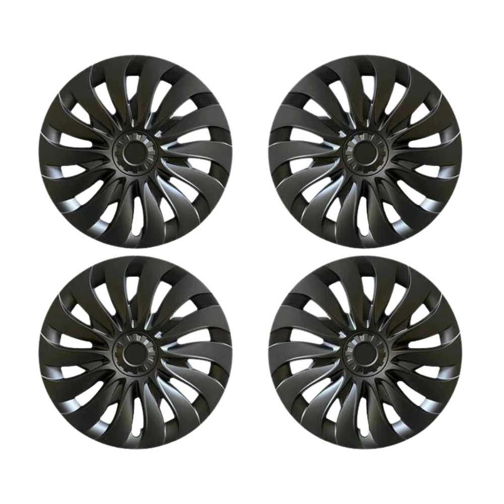 18‘’ Turbine Symmetrical Wheel Covers Matte Black for Model 3 (2024 Highland) - TESDADDY