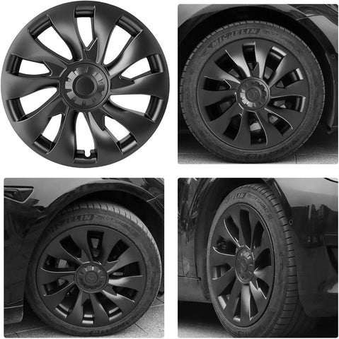 18‘’  Turbine Wheel  Covers Matte Black for Model 3