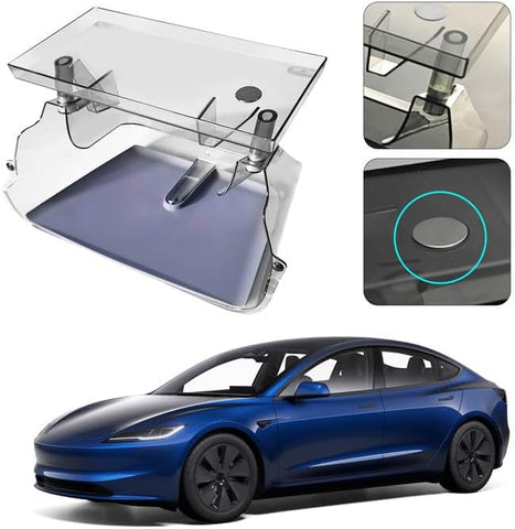 2in1 Magnetic Center Console Screen Storage Tray For Model 3(2024Highland)-Tesdaddy