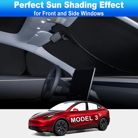 Privacy Curtains & Full Windows Sunshade For Model 3 -TESDADDY