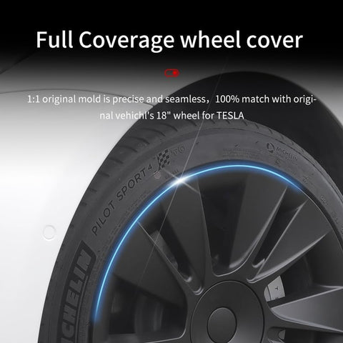18‘’ Helios Wheel  Covers Matte Black for Model 3
