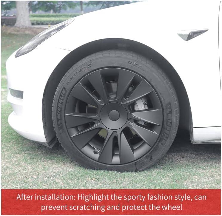 18‘’ Helios Wheel  Covers Matte Black for Model 3