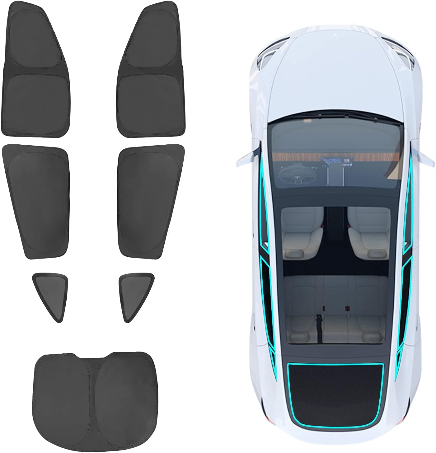 Privacy Curtains & Full Windows Sunshade For Model Y