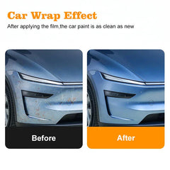 Paint surface comparison before and after applying protective film.