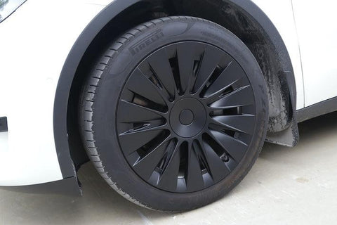 19‘’ Helios Wheel Covers Matt Black For Model Y - TESDADDY