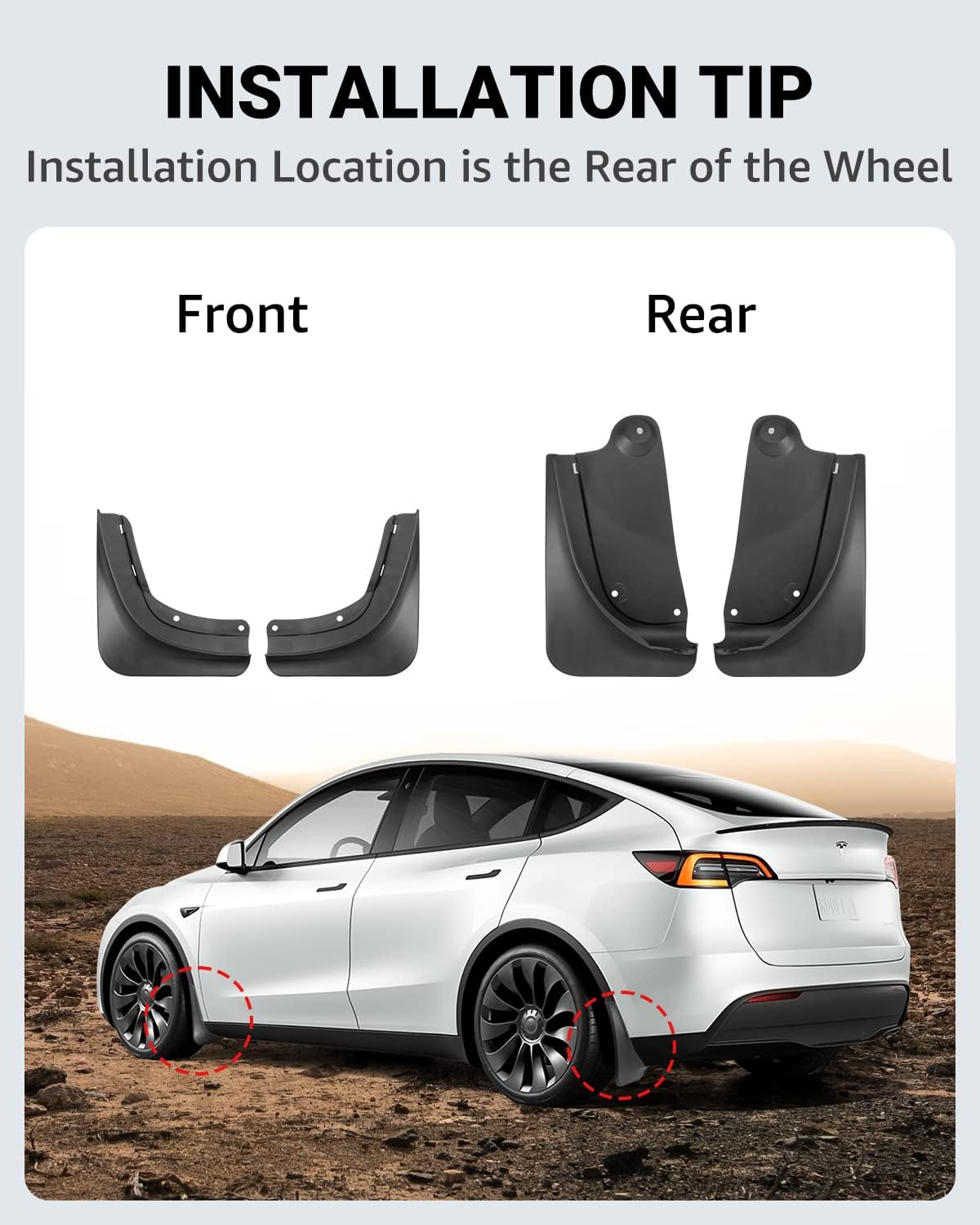 Keep Your Tesla Model Y Clean with Mud Flaps