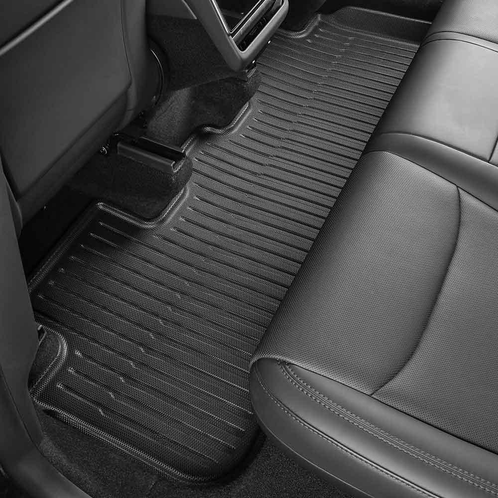 TPE rear floor mats installed in Model Y 2025–2026
