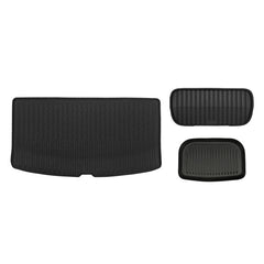 Top view of Tesla Model Y L liners bundle including front boot liner, boot liner and lower boot liner