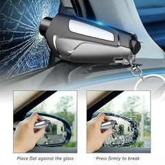 Using the 3-in-1 car safety hammer in an emergency