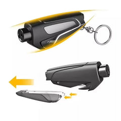 Integrated seat belt cutter of the 3-in-1 car safety hammer