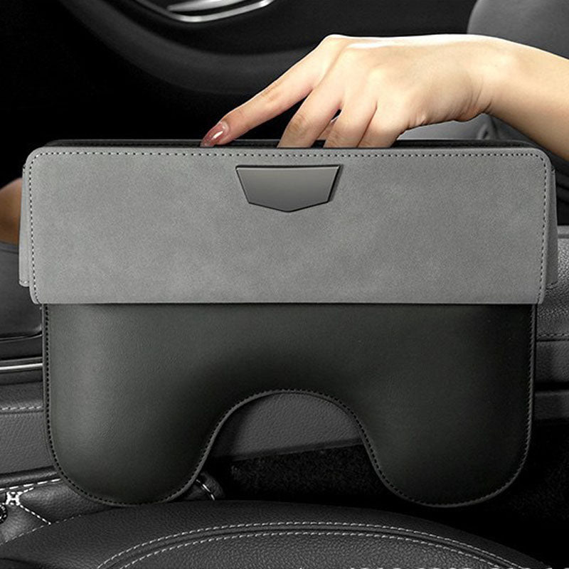 Car seat gap filler fitted securely between the seat and centre console