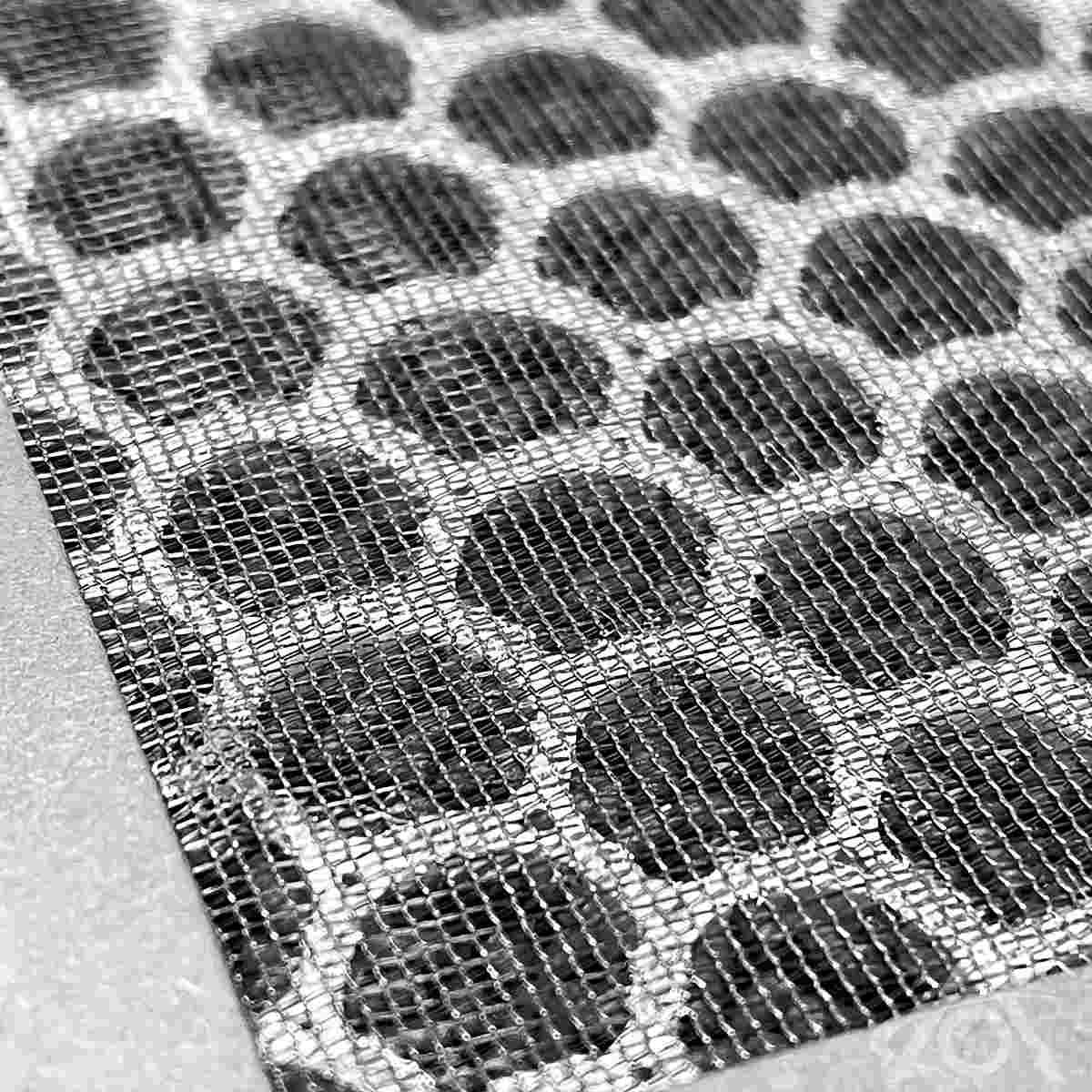 Close-up of the multi-layer activated carbon and HEPA filter media