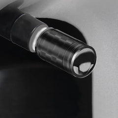 Carbon fibre tyre valve stem cap installed on a tyre valve