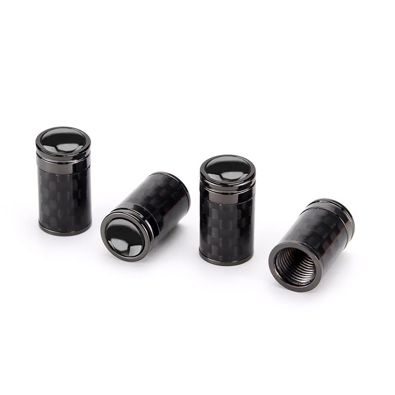 Set of carbon fibre tyre valve stem caps