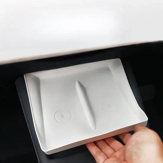 Flexible silicone wireless charging liner protector for Model 3 and Model Y