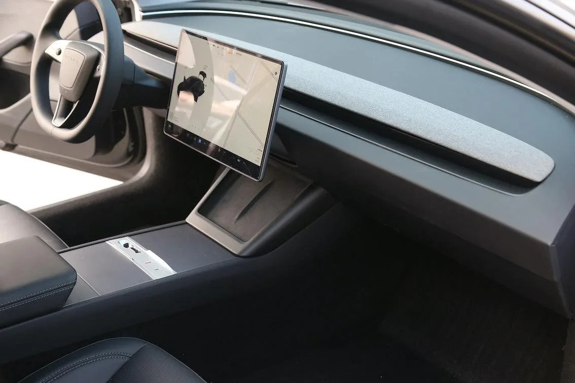Dashboard overlay enhancing the interior of Model 3 and Model Y