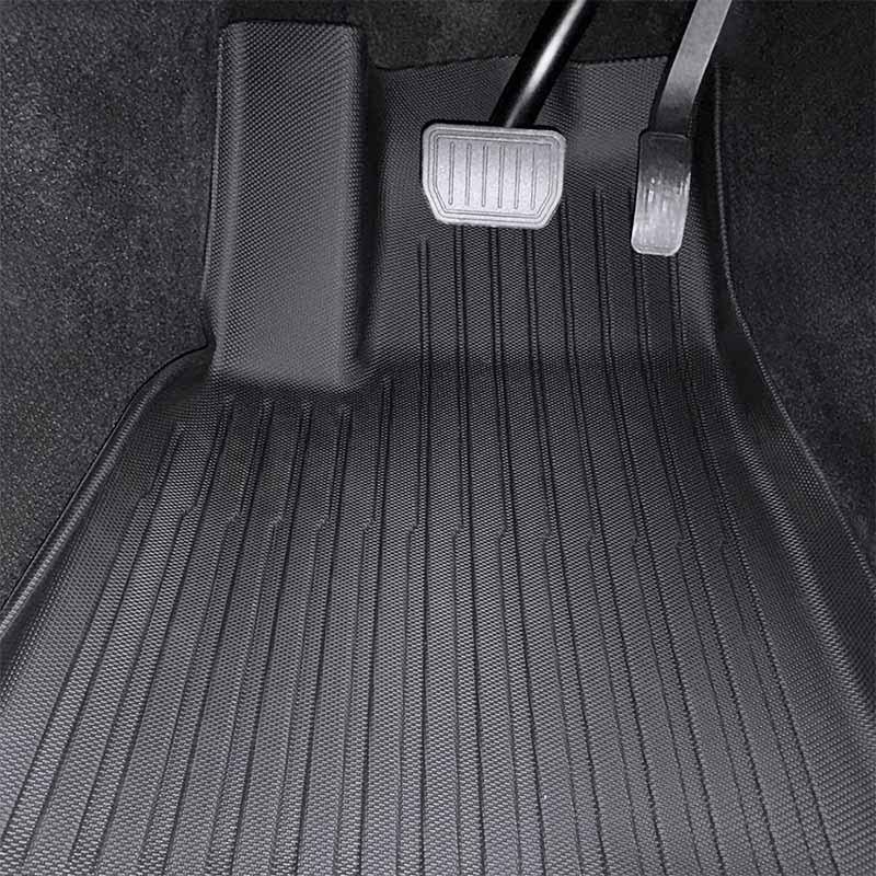 Close-up view of driver side floor mat for Tesla Model Y L (2026)