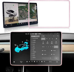 Black and red edge guard screen decor protector colour options for Tesla touchscreen