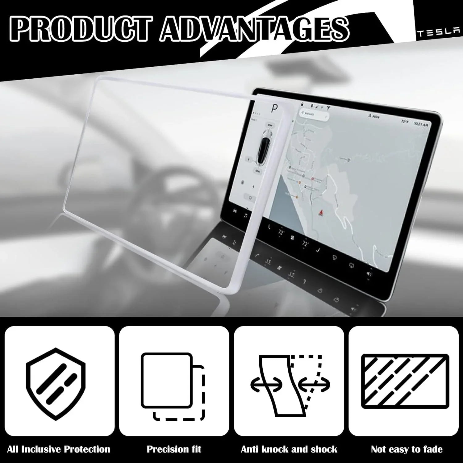 Silicone edge guard screen protector with shock absorption and scratch protection
