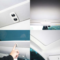 Operating the electric sunshade sunroof in Model Y