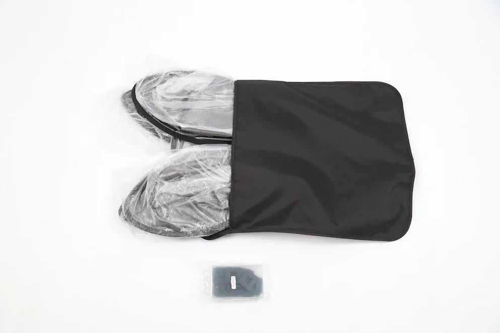 Glass roof sunshade kit with storage bag and mounting clips for Model Y (2025–2026)
