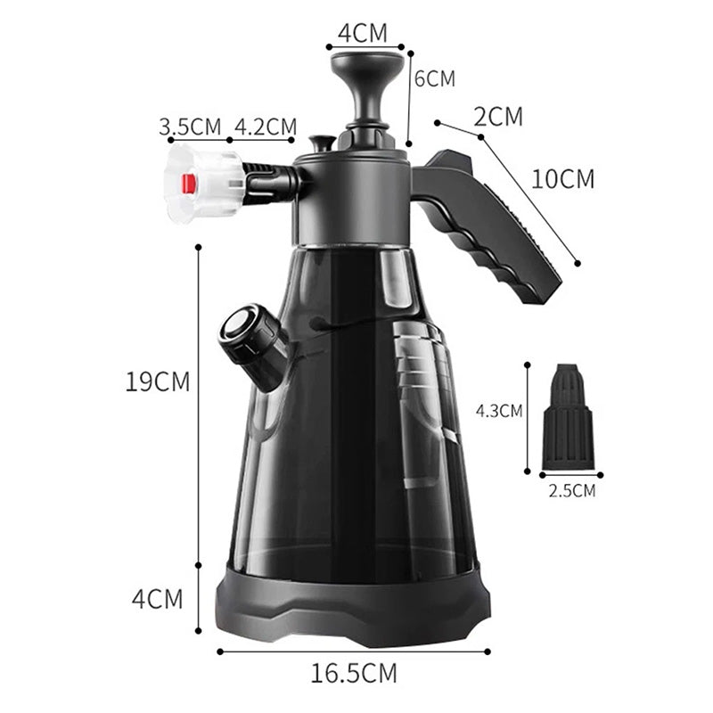 Dimensions of the handheld car wash foam sprayer