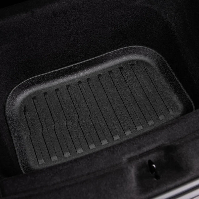 TPE lower boot mat protecting the lower cargo storage area of Model Y