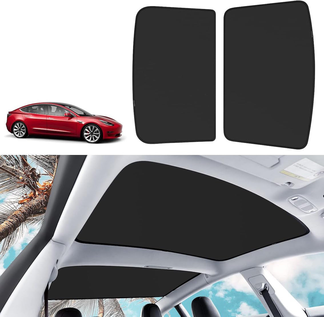Glass Roof Sunshade for Model 3 - TESDADDY