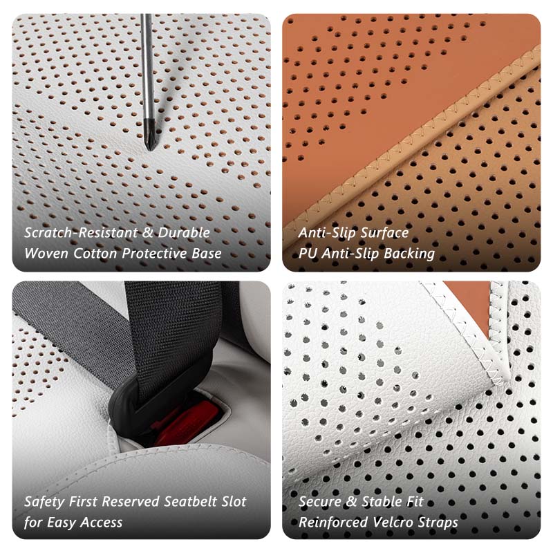 Close-up of the breathable Nappa leather material and surface texture