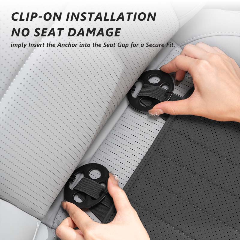 Close-up of the front seat leg support cushion installed on the seat