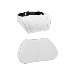Nappa leather neck and lumbar support pillow set with adjustable straps