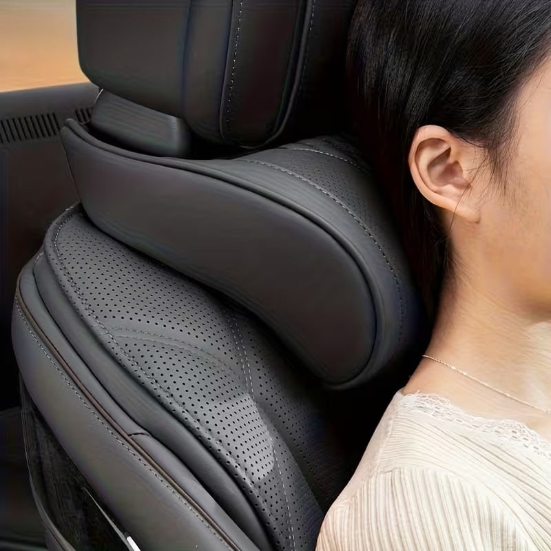 Nappa leather lumbar support pillow providing lower back comfort while driving