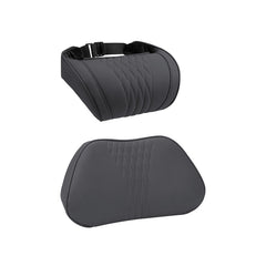 Nappa leather neck and lumbar support pillow pack with memory foam cushions