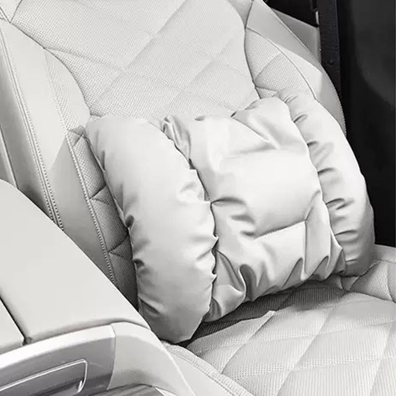 Nappa leather lumbar support cushion installed on the seat back