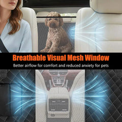 Breathable mesh window on the pet hammock back seat protector
