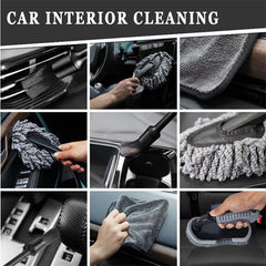 Professional car cleaning kit for interior detailing and dashboard cleaning