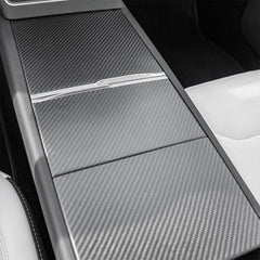 Precision-fit real carbon fibre centre console storage lid cover with seamless alignment
