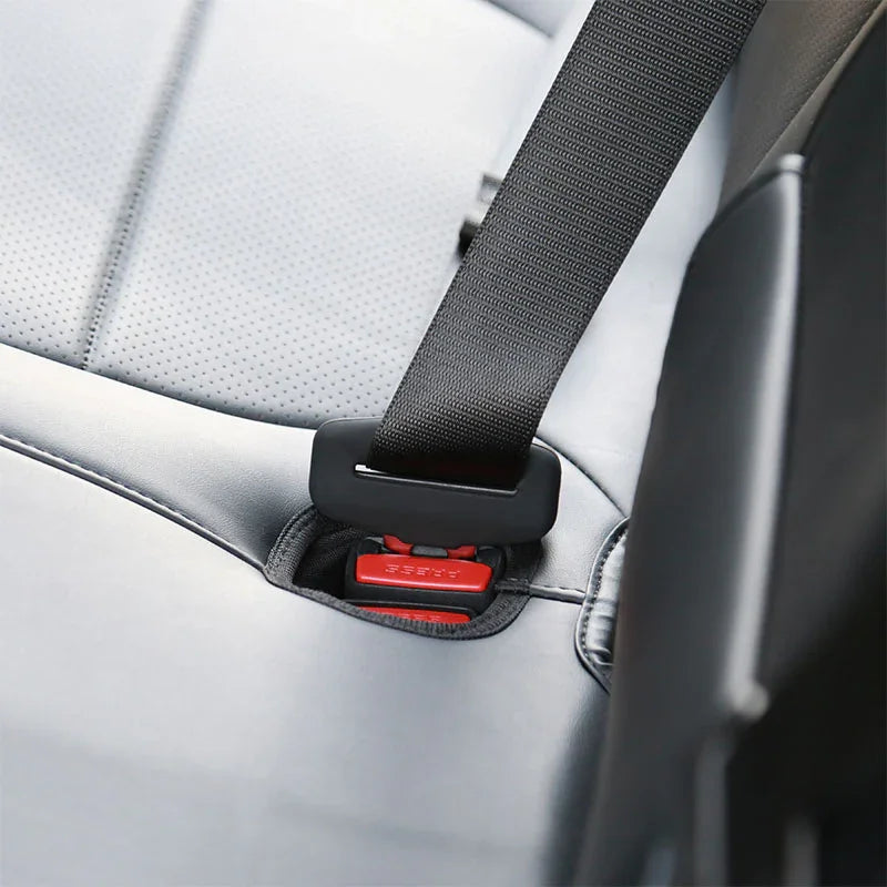 Back view of the silicone rear seatbelt buckle cover with precision-moulded design