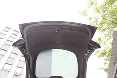 Rear trunk tailgate protective liner fitted to the tailgate interior