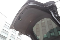 Close-up of the installed rear trunk tailgate protective liner