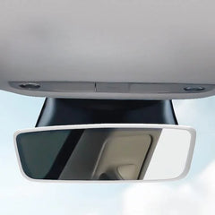 Rear view mirror silicone protector frame installed on the interior mirror of Model 3 and Model Y