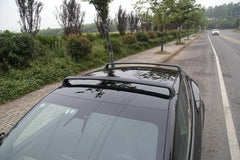 Roof rack installed on Model Y for carrying cargo and outdoor gear