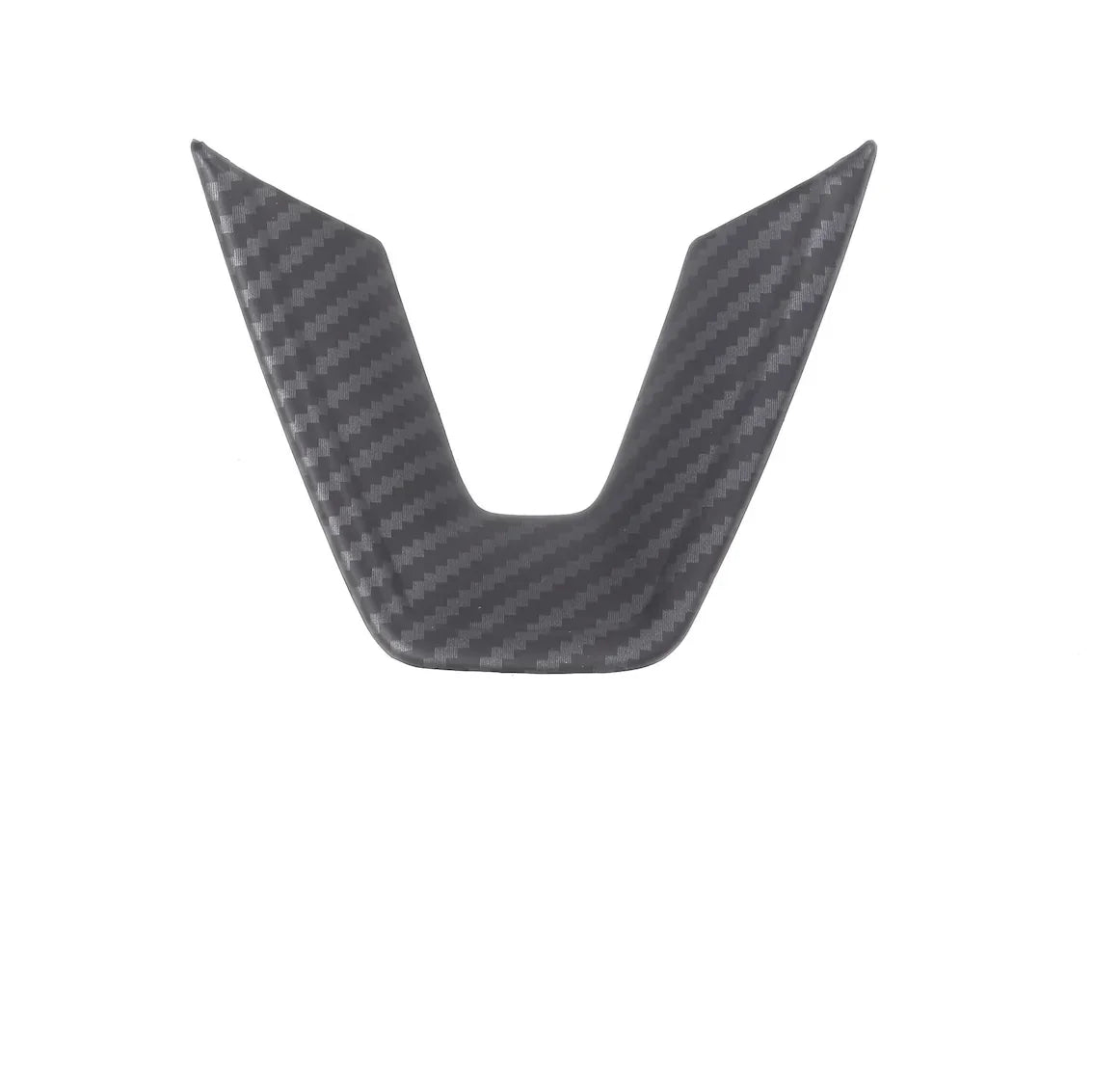 Steering wheel decorative overlay showing the contoured design