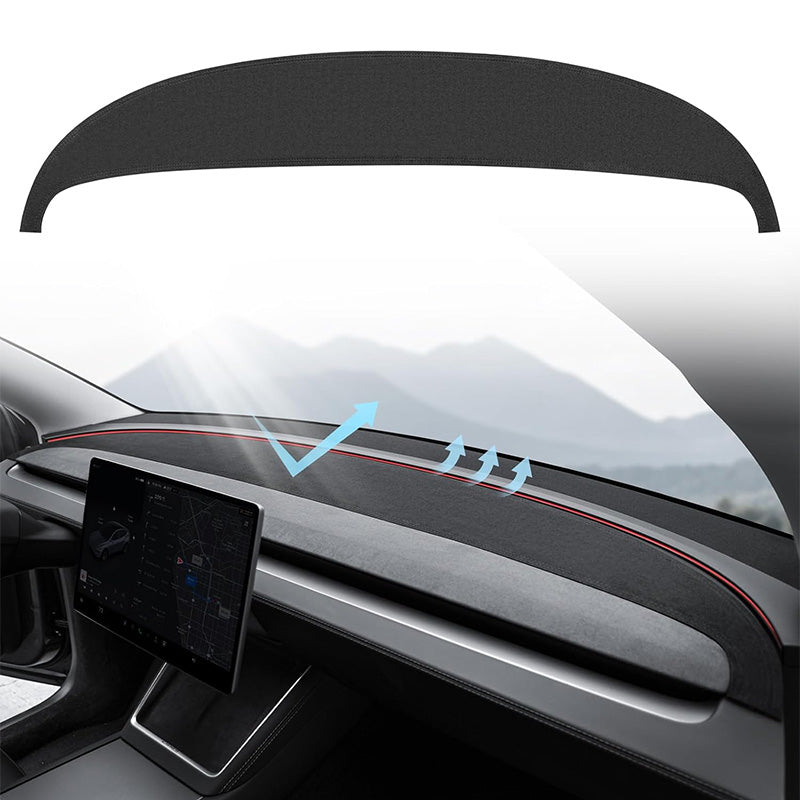Anti-glare dashboard mat designed to cover the Tesla Model Y dashboard