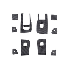 Complete set of Matt Carbon Fibre ABS window lift switch button covers for Model 3 2024–2026