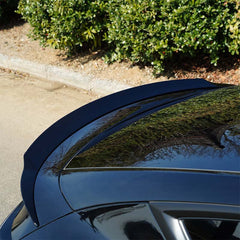 YL Style Performance rear spoiler installed on Model Y showing full rear profile