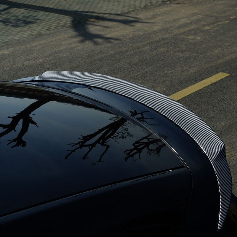 Rear angle view of YL Style Performance Spoiler fitted on Model Y